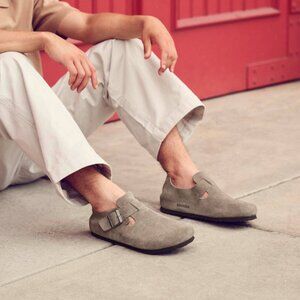 Birkenstock London Men Suede Leather Shoes in  Taupe Sz EU43/US10-10.5